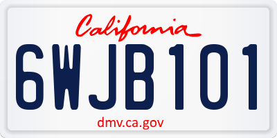 CA license plate 6WJB101
