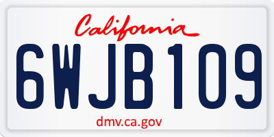 CA license plate 6WJB109