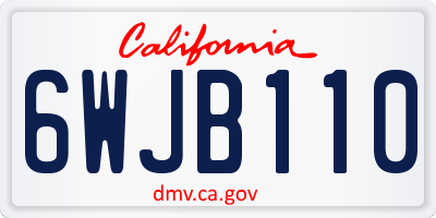 CA license plate 6WJB110