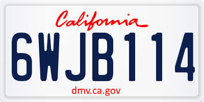 CA license plate 6WJB114