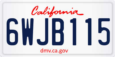 CA license plate 6WJB115