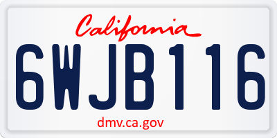 CA license plate 6WJB116
