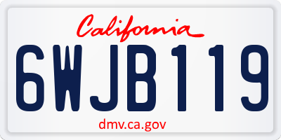 CA license plate 6WJB119