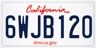 CA license plate 6WJB120
