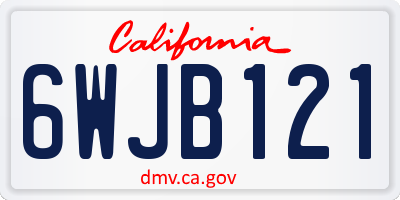 CA license plate 6WJB121