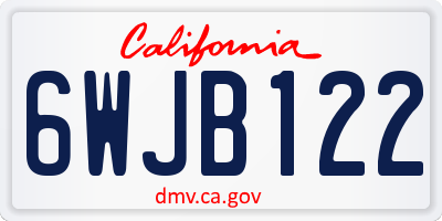 CA license plate 6WJB122