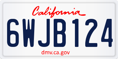 CA license plate 6WJB124