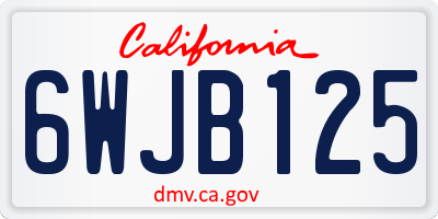 CA license plate 6WJB125