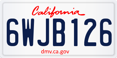 CA license plate 6WJB126