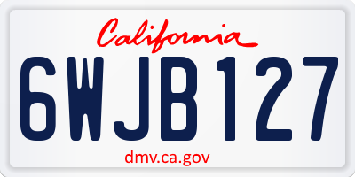 CA license plate 6WJB127