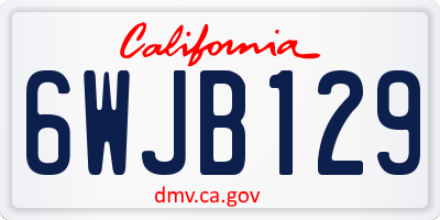 CA license plate 6WJB129