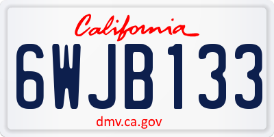 CA license plate 6WJB133