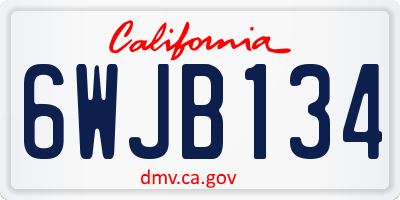 CA license plate 6WJB134
