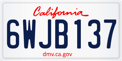 CA license plate 6WJB137