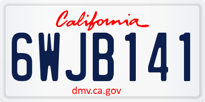 CA license plate 6WJB141