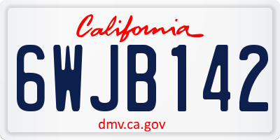 CA license plate 6WJB142