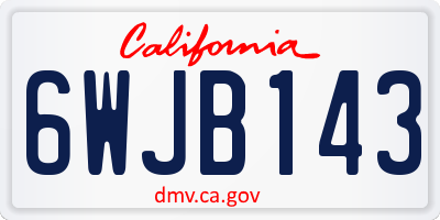 CA license plate 6WJB143