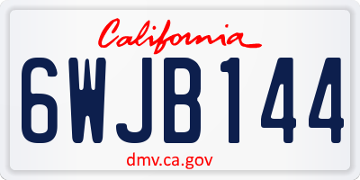 CA license plate 6WJB144