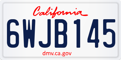 CA license plate 6WJB145