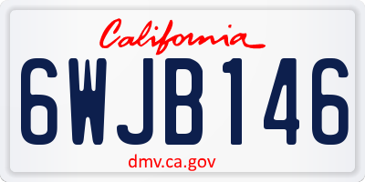 CA license plate 6WJB146