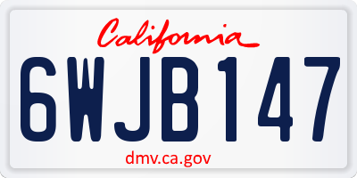 CA license plate 6WJB147
