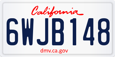 CA license plate 6WJB148