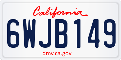 CA license plate 6WJB149
