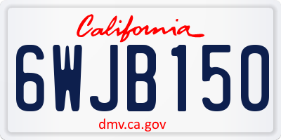 CA license plate 6WJB150