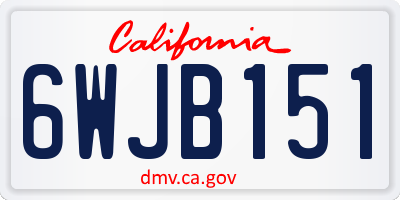 CA license plate 6WJB151