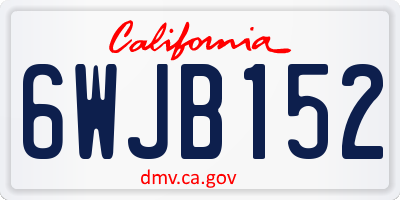 CA license plate 6WJB152