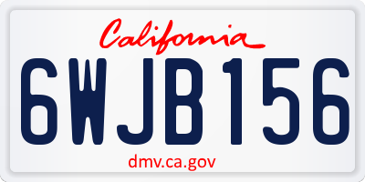 CA license plate 6WJB156