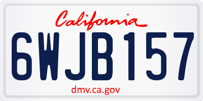 CA license plate 6WJB157