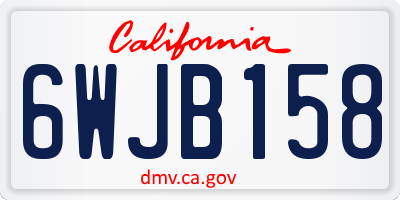 CA license plate 6WJB158