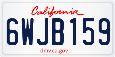 CA license plate 6WJB159