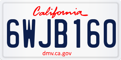 CA license plate 6WJB160