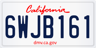 CA license plate 6WJB161