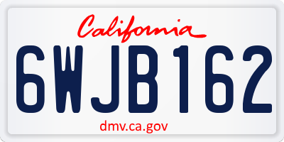 CA license plate 6WJB162
