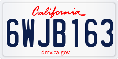 CA license plate 6WJB163