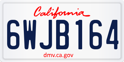 CA license plate 6WJB164