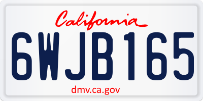 CA license plate 6WJB165
