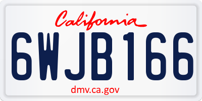 CA license plate 6WJB166
