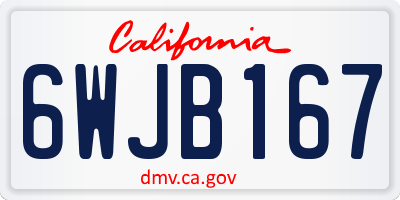 CA license plate 6WJB167