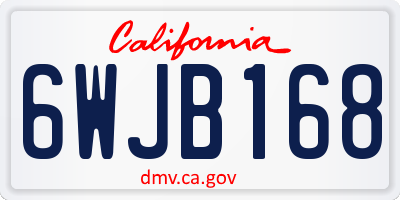 CA license plate 6WJB168