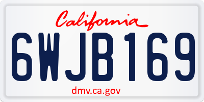 CA license plate 6WJB169