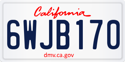 CA license plate 6WJB170