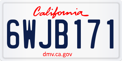 CA license plate 6WJB171