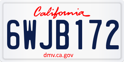 CA license plate 6WJB172