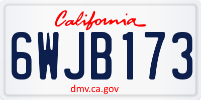 CA license plate 6WJB173