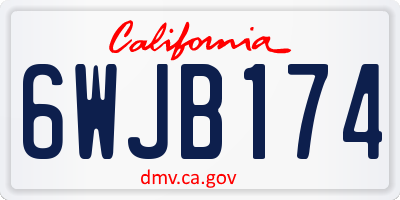 CA license plate 6WJB174