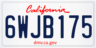 CA license plate 6WJB175